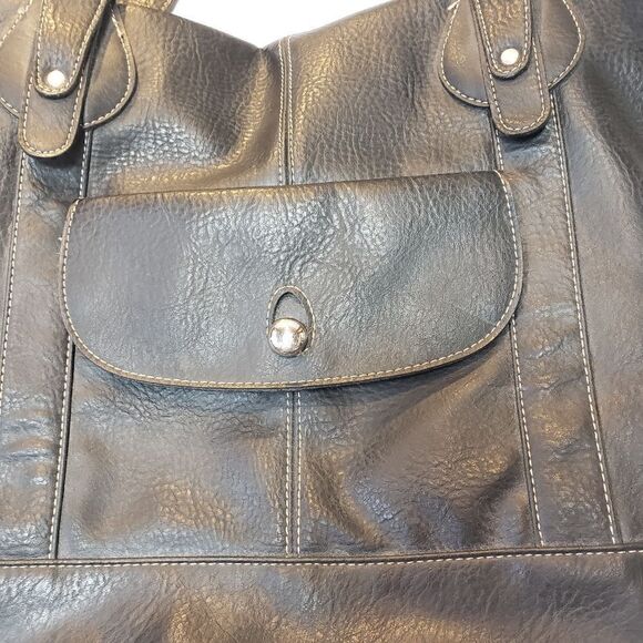 EMILIE M. Faux Leather Classic Tote Bag - Picture 2 of 8